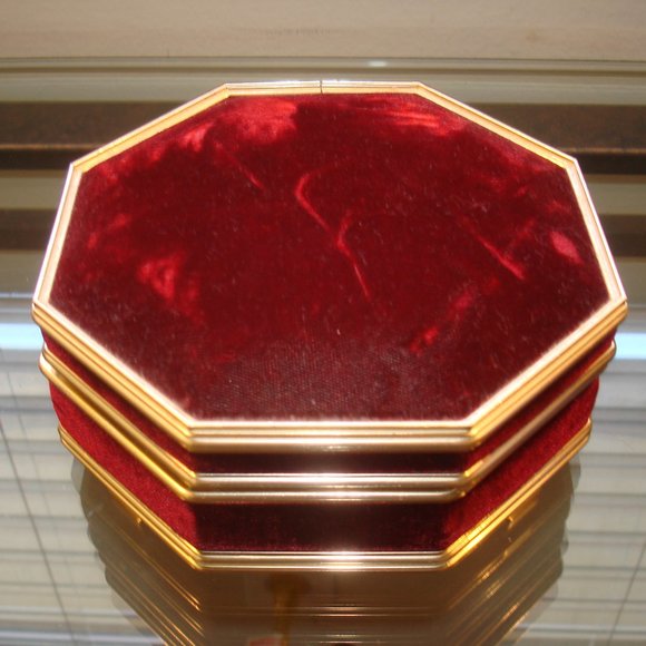 Velvet Jewelry Music Box Mirror Octagon Vintage Gift for her Memory trinket box - Picture 10 of 13